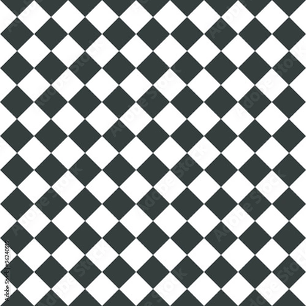 Fototapeta Square Black Seamless Pattern On White Background.