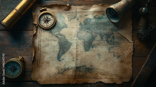 Obraz Retro Columbus day background