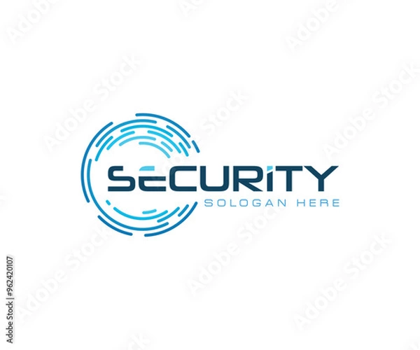 Fototapeta Security technology logo design template