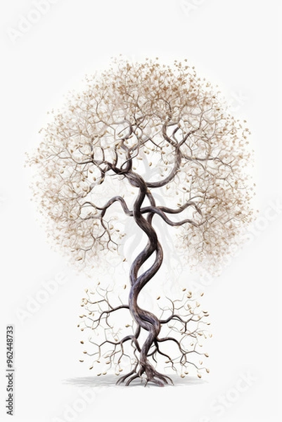Obraz Bonsai tree of evolution twisted in spiral. High quality illustration