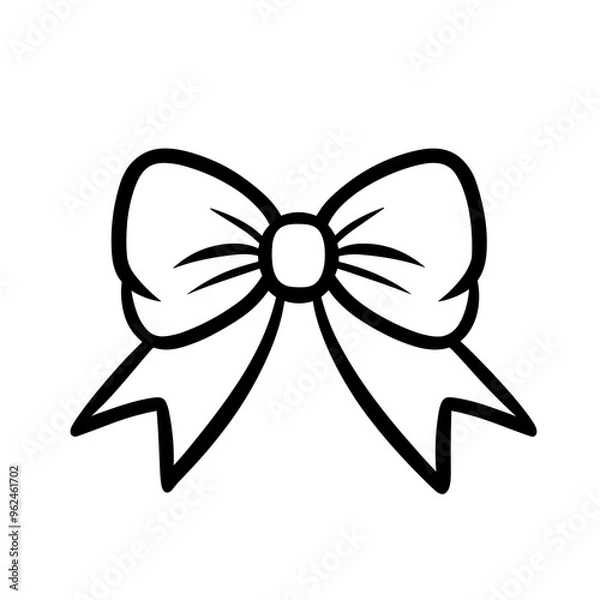 Fototapeta This vector illustration features a minimalist black and white bow, ideal for use in gift wrapping designs, digital graphics, or decorative projects