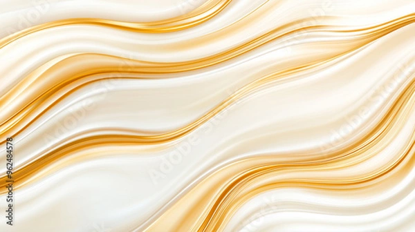 Fototapeta Elegant Gold and Cream Flowing Abstract Waves background in marble texture. cream marble textures interlaced with shimmering gold veins. luxury wall paper, backdrop. 