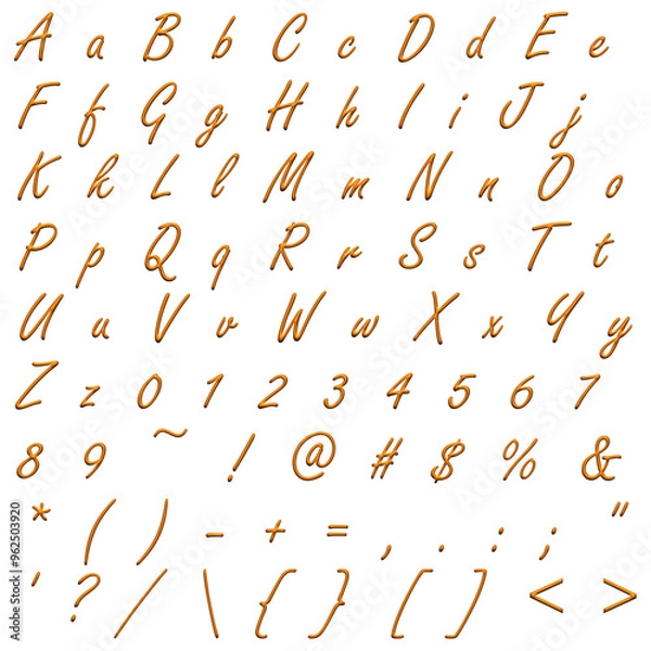Obraz Decorative Alphabet and Numbers Set