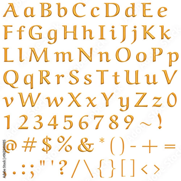 Obraz Decorative Alphabet and Numbers Set