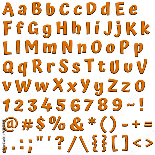 Obraz Decorative Alphabet and Numbers Set