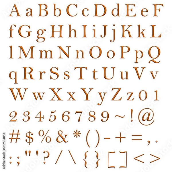 Obraz Decorative Alphabet and Numbers Set