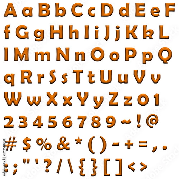 Obraz Decorative Alphabet and Numbers Set