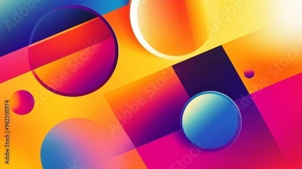 Fototapeta Abstract Colorful Geometric Shapes Background Design