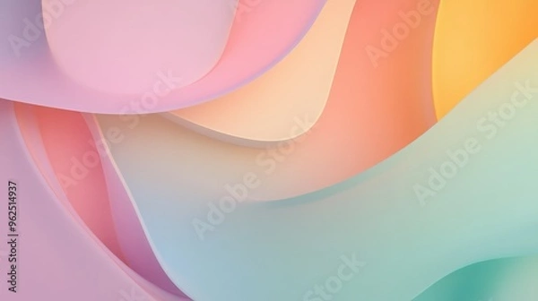 Fototapeta Abstract background with pastel colored shapes.
