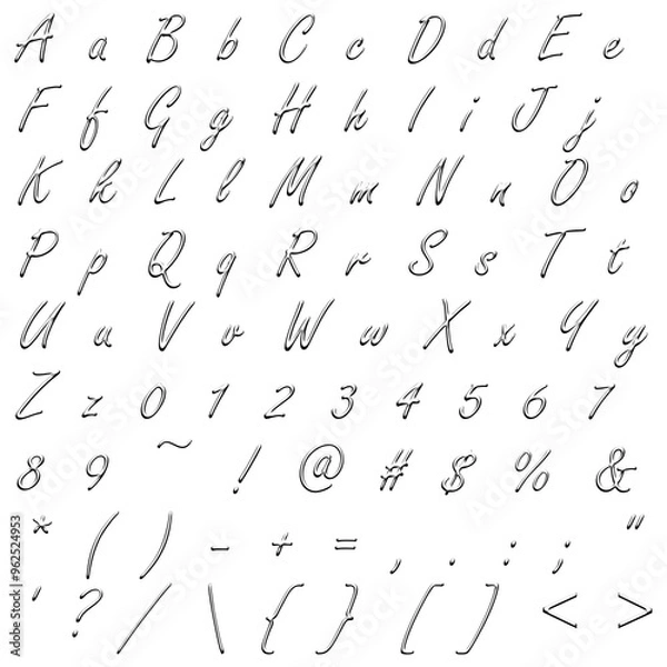 Obraz Decorative Alphabet and Numbers Set