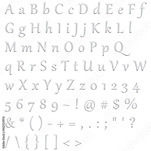 Obraz Decorative Alphabet and Numbers Set