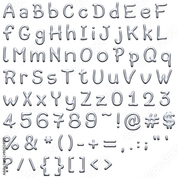 Obraz Decorative Alphabet and Numbers Set