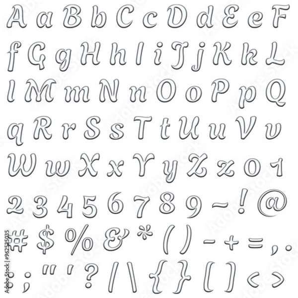 Obraz Decorative Alphabet and Numbers Set