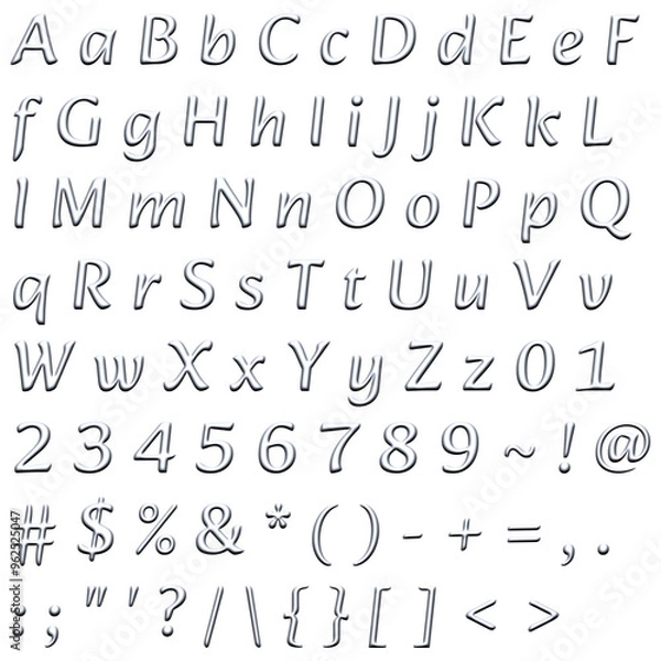 Obraz Decorative Alphabet and Numbers Set