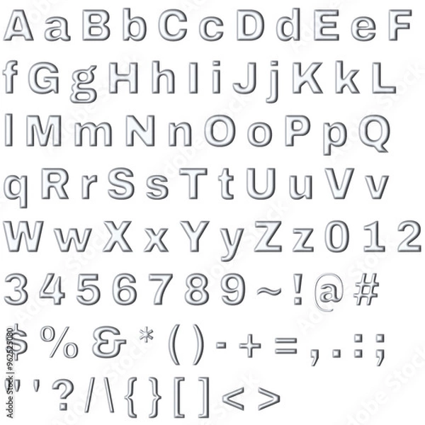 Obraz Decorative Alphabet and Numbers Set