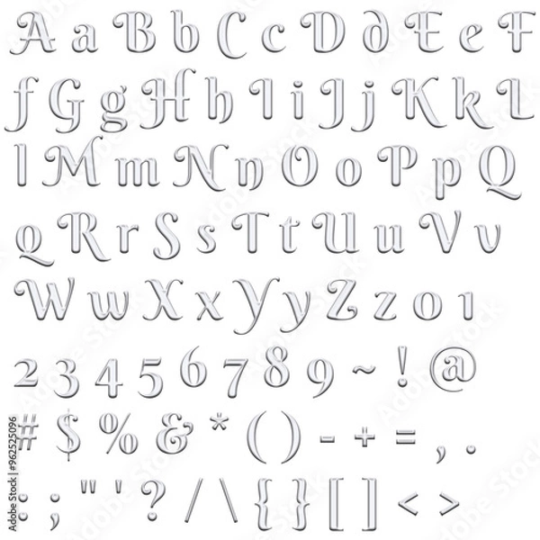 Obraz Decorative Alphabet and Numbers Set