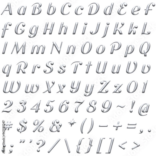 Obraz Decorative Alphabet and Numbers Set