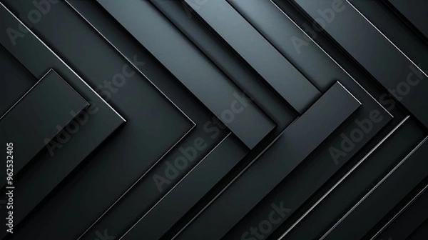 Fototapeta Abstract Black and White Geometric Shapes