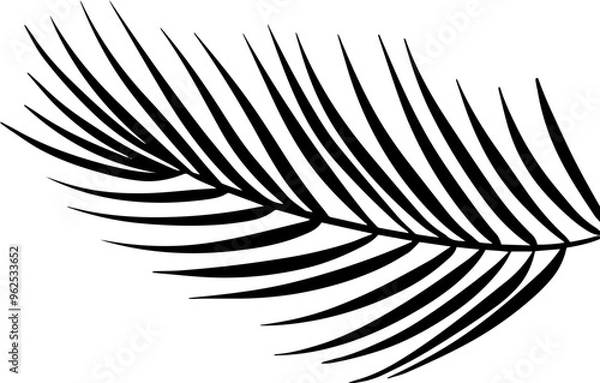 Obraz Palm leaf icon silhouette illustration