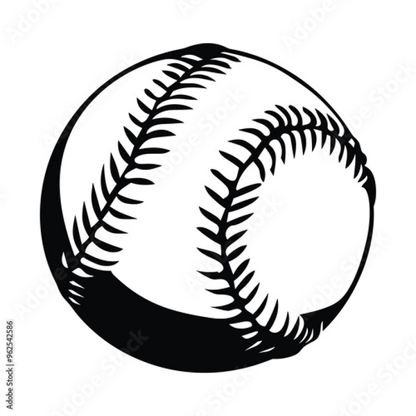 Fototapeta Baseball silhouette vector
