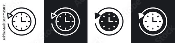 Fototapeta Past time line icon vector illustration set.