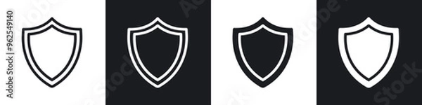 Fototapeta Shield line icon vector illustration set.