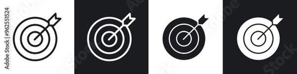 Fototapeta Goal setting line icon vector illustration set.
