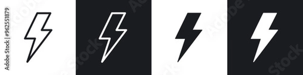 Fototapeta Thunder bolt line icon vector illustration set.