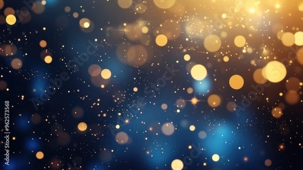 Fototapeta Abstract Festive Background with Golden Lights