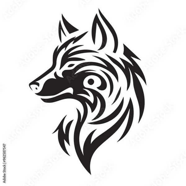 Fototapeta Wolf vector Lone Wolf vector Tribal Wolf vector