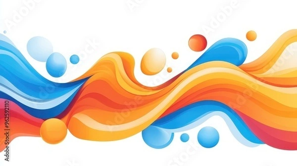 Fototapeta Experience modern design with smooth wave lines and vibrant textures in this abstract header layout illustration.