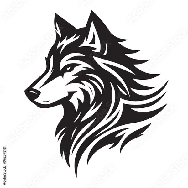 Fototapeta Wolf vector Lone Wolf vector Tribal Wolf vector