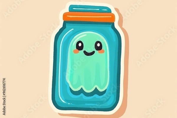 Fototapeta Cute Ghost in a Jar
