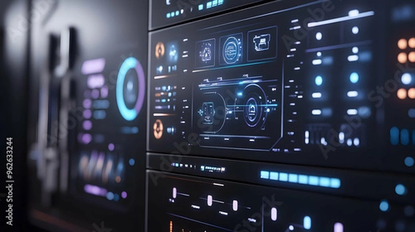 Obraz Futuristic Technology Interface - 3D Illustration