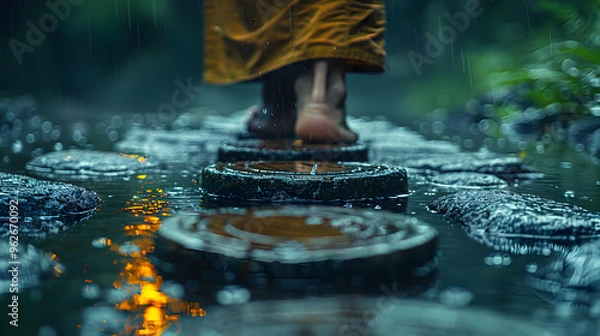 Fototapeta Rainy Day Stepping Stones Photography