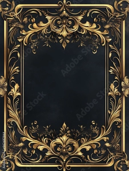 Fototapeta Elegant retro invitation box with exquisite retro vector lines in classic style. Perfect for formal events, weddings, and exquisite designs, this gorgeous illustration showcases timeless elegance