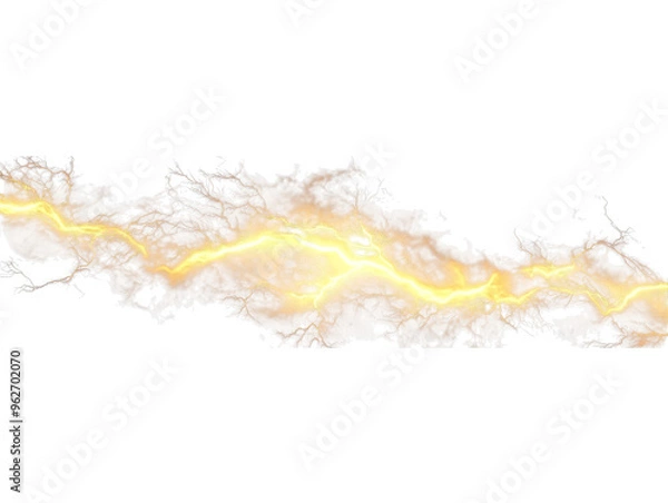 Fototapeta Abstract Lightning Bolt Energy  Background  Power  Electricity  Spark  Glow  Yellow  Gold