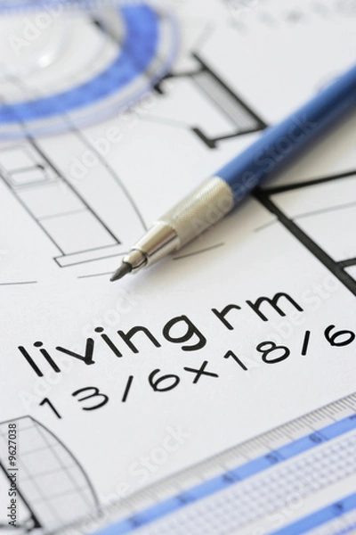 Fototapeta House plan blueprint - Architect design