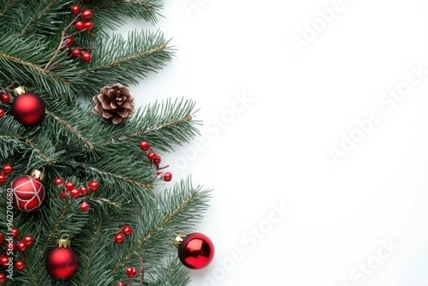 Fototapeta isolated empty christmas background for text with generative ai