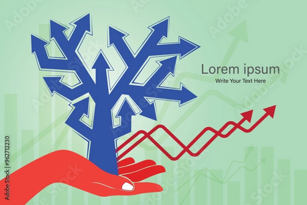 Obraz Profit tree vector illustration Template infographic tree design for investment or any other financial marketing graph purpose