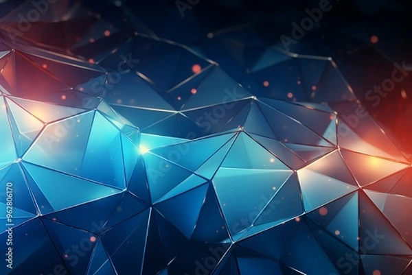 Fototapeta Abstract 3d rendering of network connection structure. Futuristic background.