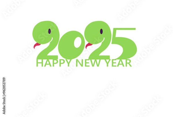 Obraz 2025年巳年の年賀状用イラスト