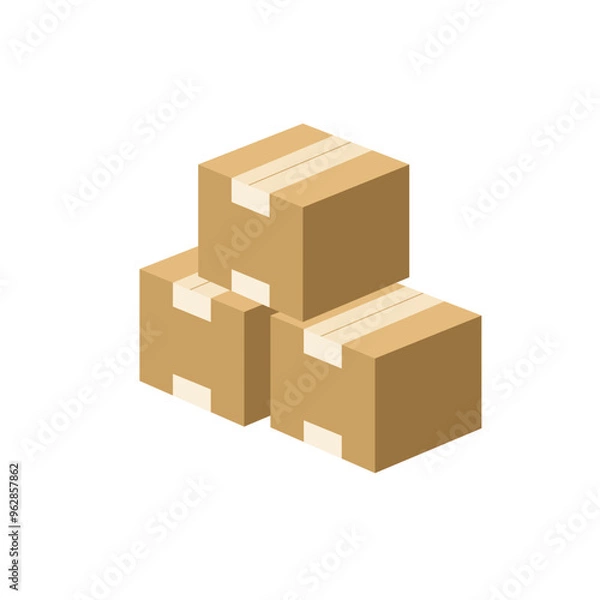 Obraz Cardboard Gift Box Background Vector Template Design
