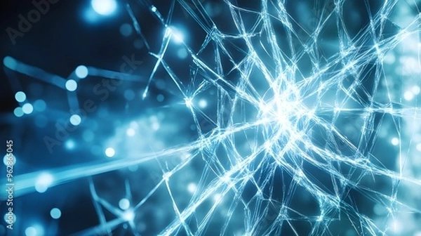 Obraz Abstract Blue Broken Glass Pattern Background.