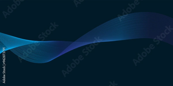 Fototapeta basic wave gradation, electric wave design, used in web, banner, foreground object, electric design, hologram and others