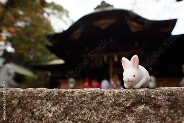 Fototapeta 神社とうさぎ
