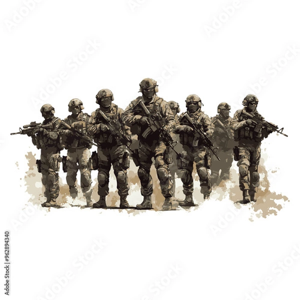 Obraz  squad army with a transparent background