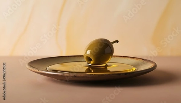 Obraz olive in a plate on table