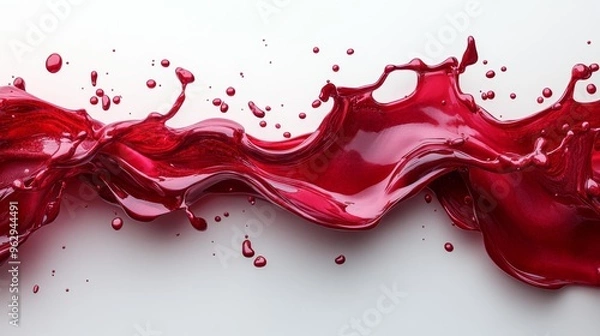 Fototapeta Dynamic Red Paint Splash Generative AI