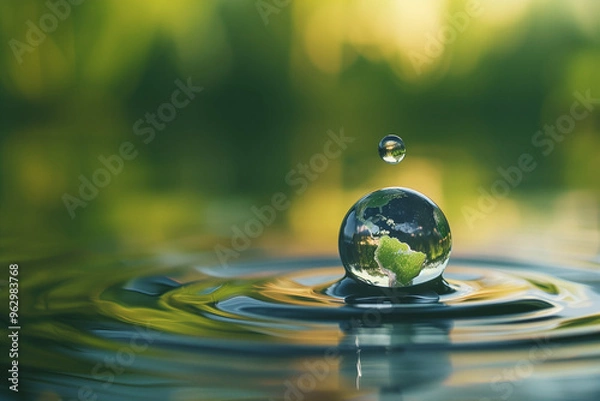 Fototapeta World Water Day Concept. Every Drop Matters. Saving water and world environmental protection and earth day.


